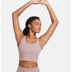Women's Nike Yoga Luxe Infinalon Crop Top XS Smokey Mauve Purple Violet Pink